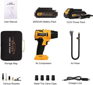 AUTDER Cordless Tyre Inflator's accessories.