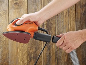 BLACK+DECKER 55W Mouse Sander's dust extraction connection.