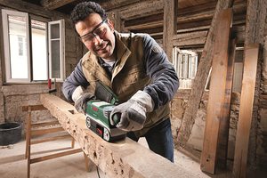 Bosch PBS 75 A Belt Sander in use.