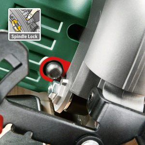 Bosch PKS 18 LI Circular Saw's spindle lock.