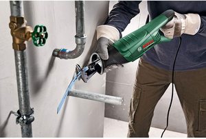 Bosch PSA 700 E Reciprocating Saw in use.