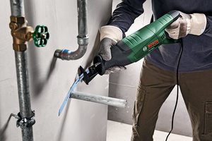 Bosch PSA 900 E Reciprocating Saw in use.