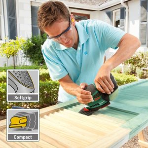 Bosch PSM 18 LI Cordless Multi-Sander in use.