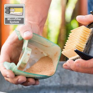 Bosch PSM 18 LI Cordless Multi-Sander's micro-filter system.