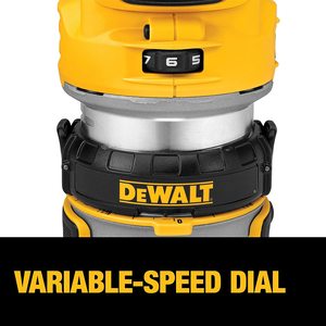 DEWALT 20V Cordless Router's variable speed dial.