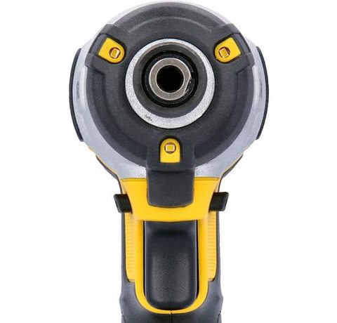 Head on view of the DEWALT DCF887 Impact Driver.