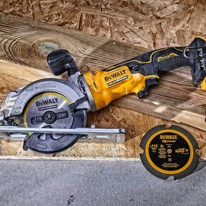 Side view of the DEWALT DCS571N Circular Saw.