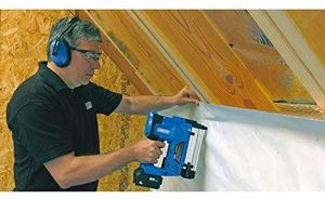 Draper D20 20V Cordless Stapler & Nailer in use.