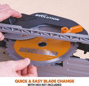 Changing the Evolution Power Tools R185CCS Multi-Material Circular Saw's blades.