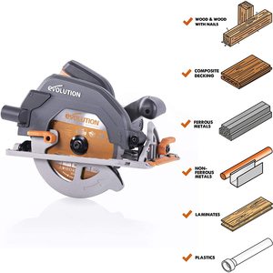 Materials suitable for the Evolution Power Tools R185CCS Multi-Material Circular Saw.