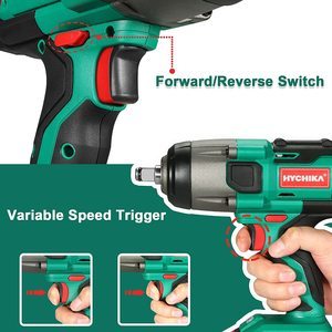HYCHIKA Impact Wrench has a variable speed controller.
