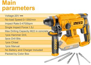 INGCO Rotary Hammer's specification.