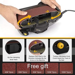 Jellas 750W Belt Sander's sandpaper installation.