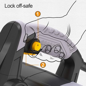 Jellas Electric Planer's safety lock-off.