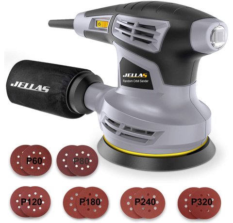 Jellas Orbital Sander Main view of the Jellas Orbital Sander.