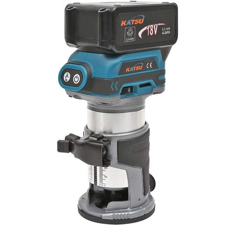 KATSU 18V Cordless Router Main view of the KATSU 18V Cordless Router.