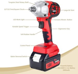 King Showden Impact Wrench with annotations.
