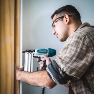 Makita AF506 Brad Nailer in use.