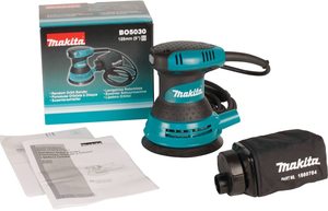 Makita BO5030 Random Orbit Sander with accessories.