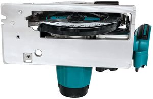 Underneath of the Makita DSS611Z Circular Saw.