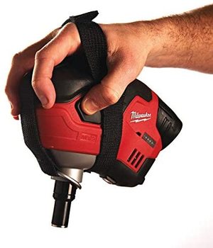 Milwaukee C12PN-0 Cordless Palm Nailer in use.