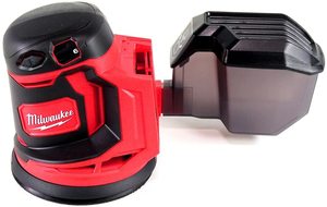 Close up view of the Milwaukee M18 BOS125-0 Random Orbital Sander.