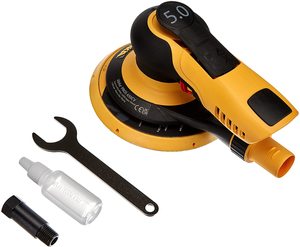Mirka PROS 650CV Random Orbital Air Sander with accessories.