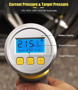 Oasser 20V Tyre Inflator's display.