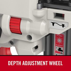 PORTER-CABLE Cordless Brad Nailer's depth adjustment wheel.