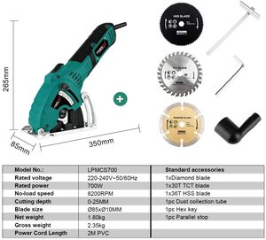 POSENPRO Mini Circular Saw's specification.
