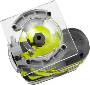 Underneath of the Ryobi P601 Router.