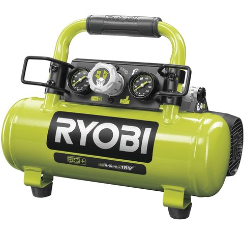 Main view of the Ryobi R18AC-0 Cordless Air Compressor.