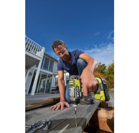 Ryobi R18IDBL-0 Impact Driver in use.