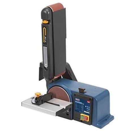 Sealey SM914 Belt And Disc Sander's raised belt.