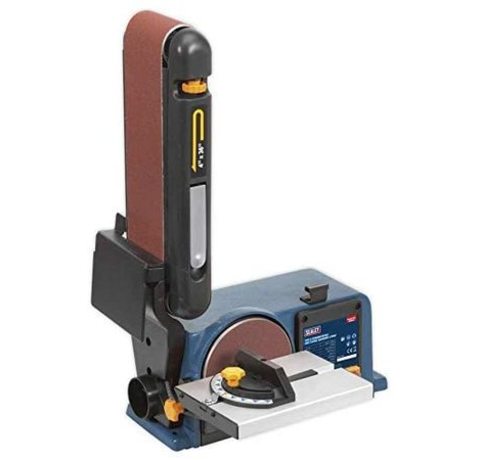 Sealey SM914 Belt And Disc Sander's raised belt.