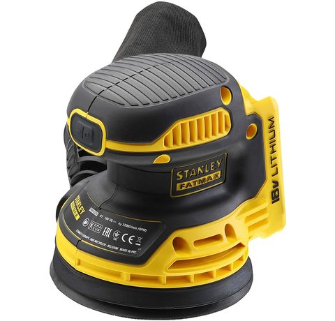 Main view of the Stanley Fatmax Random Orbital Sander.