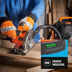 VonHaus Cordless Circular Saw in use.