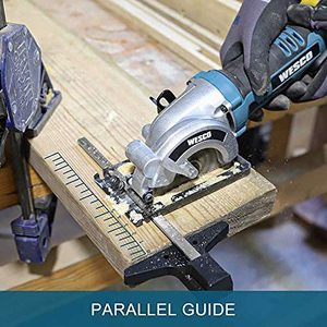 WESCO Cordless Circular Saw's parallel guide.