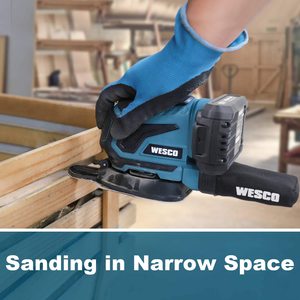 WESCO Cordless Detail Sander in use.