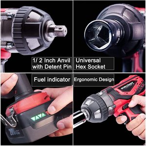 WORCRAFT Cordless Impact Wrench's features.