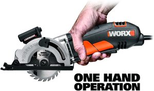 WORX WX426 Circular Saw can be used one-handed.