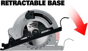 WORX WX426 Circular Saw has a retractable base.