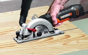 WORX WX439 Circular Saw in use.